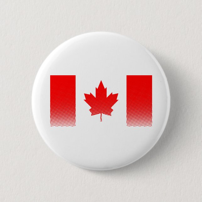 Flag Of Canada With Halftone Effect Button (Front)