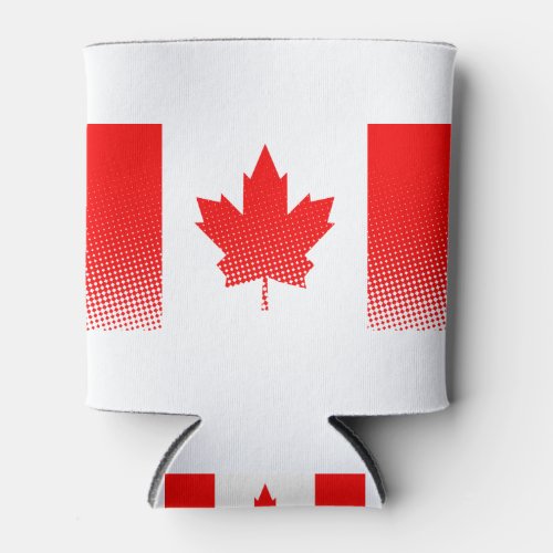Flag Of Canada With Halftone Effect Can Cooler