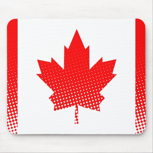 Flag Of Canada With Halftone Effect Mouse Pad