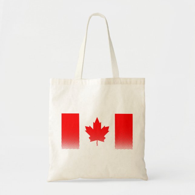 Flag Of Canada With Halftone Effect Tote Bag (Front)
