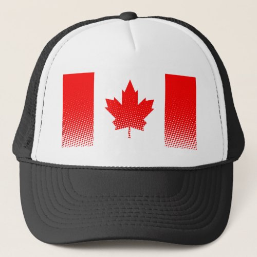 Flag Of Canada With Halftone Effect Trucker Hat