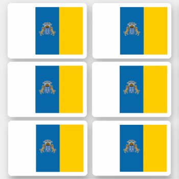 Flag Of Canary Islands - A Collection Sticker by maxiharmony at Zazzle