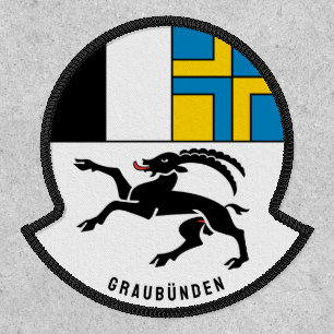 Flag of Canton Graubünden, Switzerland Patch