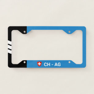Flag of Canton of Aargau License Plate Frame