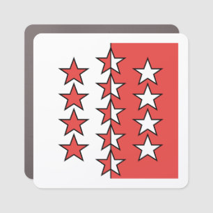 Flag of Canton of Valais, Switzerland Car Magnet