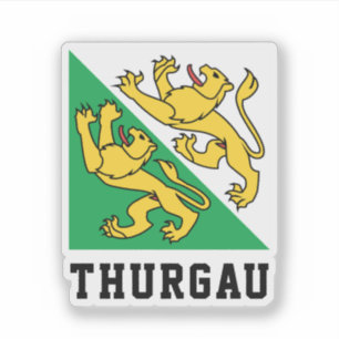 Flag of Canton Thurgau, Switzerland Sticker