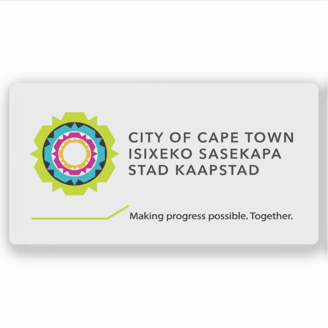 Flag of Cape Town, the Republic of South Africa Sticker (Front)