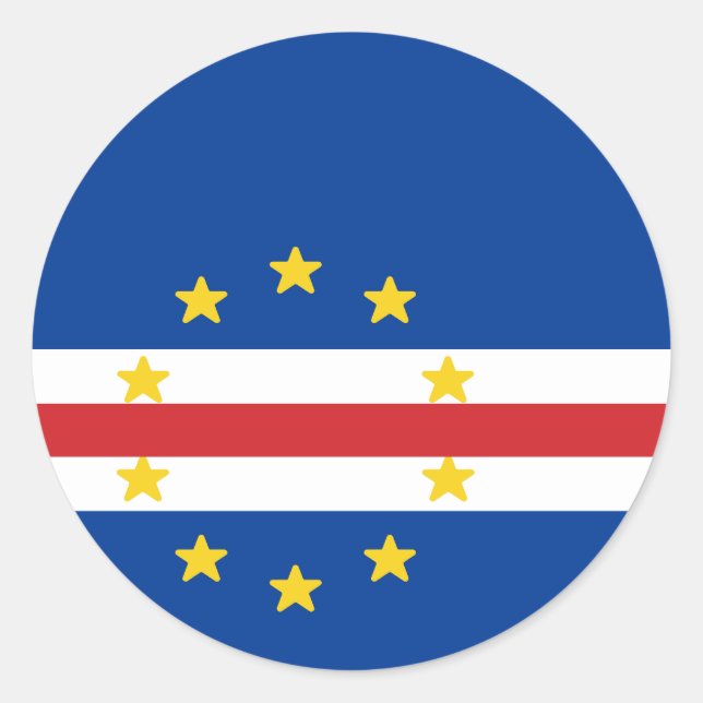 Flag of Cape Verde Classic Round Sticker (Front)