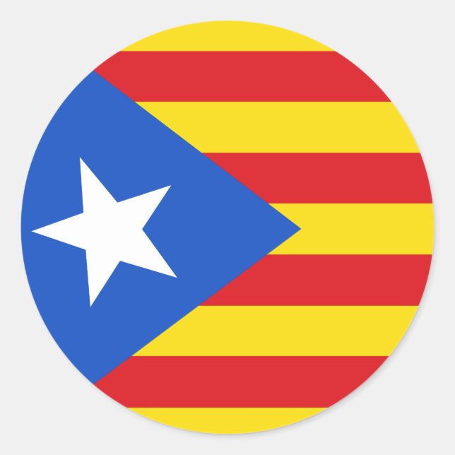 Flag of Catalonia Classic Round Sticker (Front)