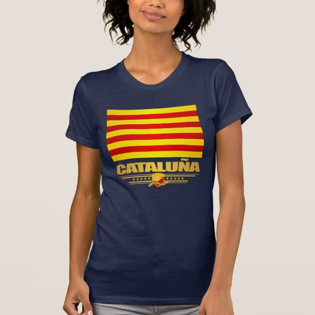 Flag of Cataluna (Catalonia) T-Shirt (Front)
