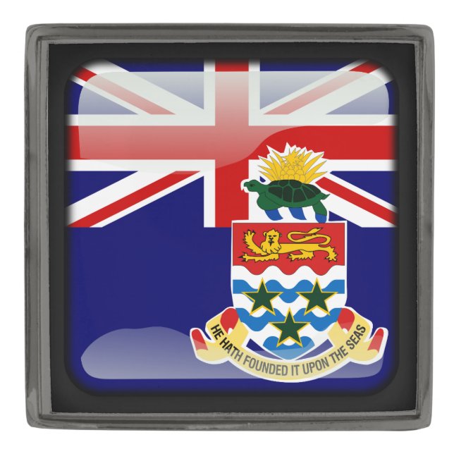 Flag of Cayman Islands Gunmetal Finish Lapel Pin (Front)