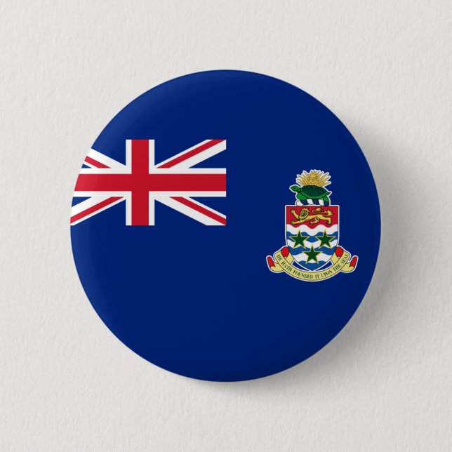 Flag of Cayman Islands (UK) on Button Badge (Front)