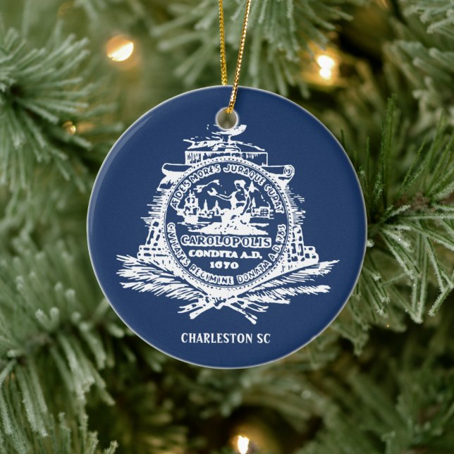 Flag of Charleston, South Carolina Ceramic Ornament (Tree)