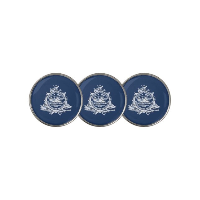 Flag of Charleston, South Carolina  Golf Ball Marker (3 Up)