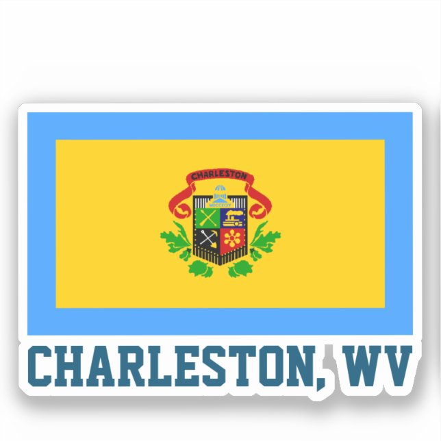 Flag of Charleston, West Virginia Sticker (Front)