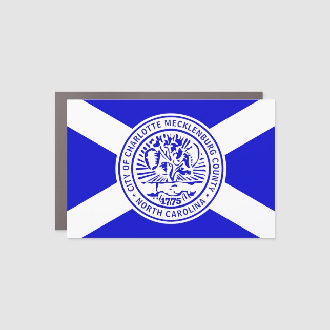 Flag of Charlotte, North Carolina Car Magnet (Front)