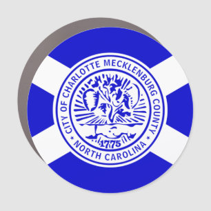 Flag of Charlotte, North Carolina Car Magnet