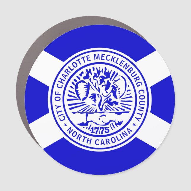 Flag of Charlotte, North Carolina Car Magnet (Front)