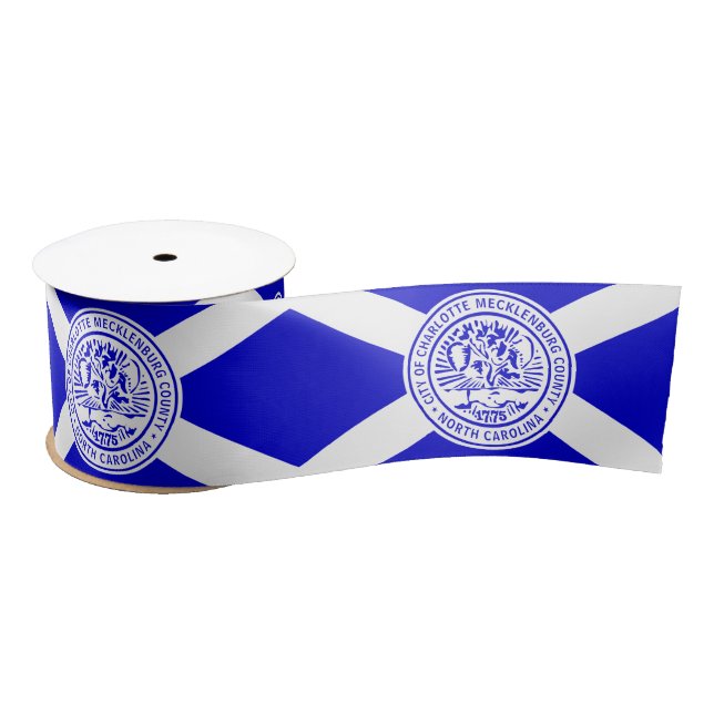 Flag of Charlotte, North Carolina Satin Ribbon (Spool)