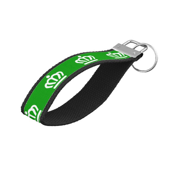 Flag of Charlotte, North Carolina Wrist Keychain (Angled Up)