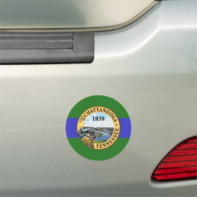 Flag of Chattanooga, Tennessee Car Magnet (In Situ)