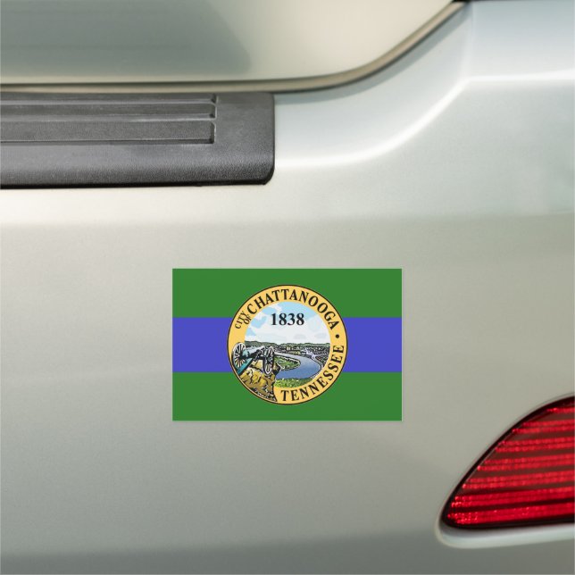 Flag of Chattanooga, Tennessee Car Magnet (In Situ)