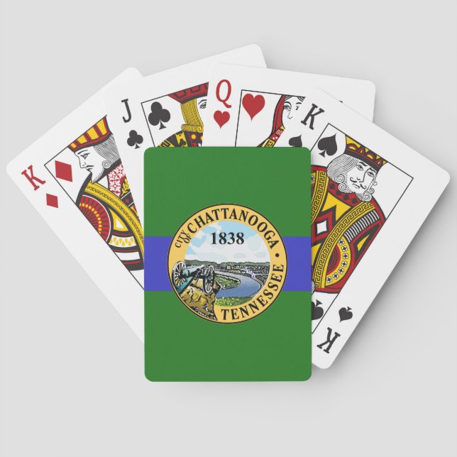 Flag of Chattanooga, Tennessee Graduation  Poker Cards (Back)