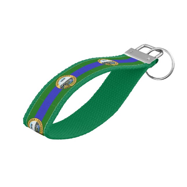 Flag of Chattanooga, Tennessee Graduation  Wrist Keychain (Angled Up)