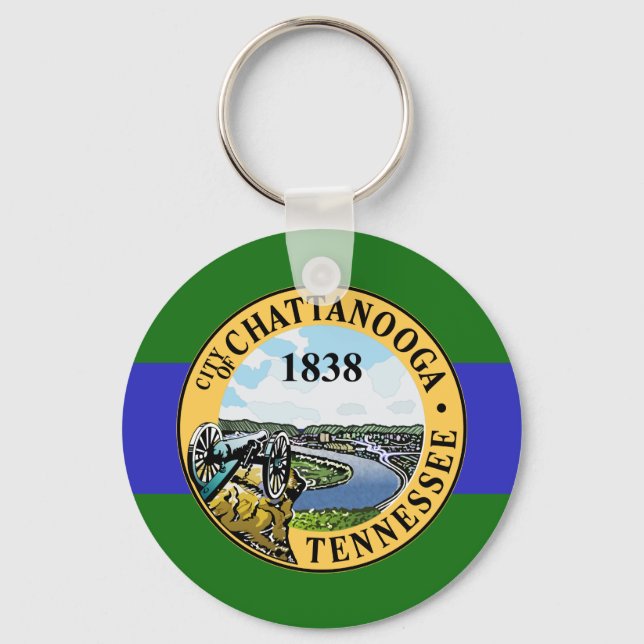 Flag of Chattanooga, Tennessee Keychain (Front)