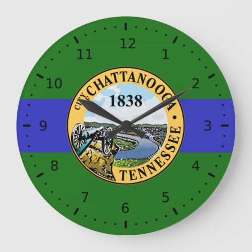 Flag of Chattanooga Tennessee Large Clock