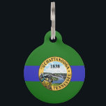 Flag of Chattanooga, Tennessee Pet ID Tag<br><div class="desc">Pet Tag with the flag of Chattanooga,  Tennessee. A green and blue flag with the seal of the city in the center</div>