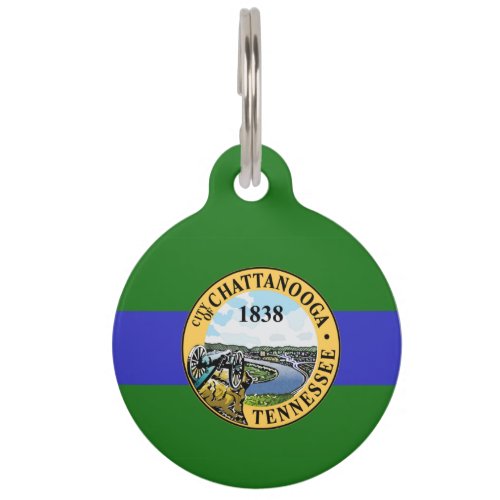 Flag of Chattanooga Tennessee Pet ID Tag