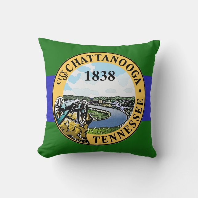 Flag of Chattanooga, Tennessee Throw Pillow (Front)