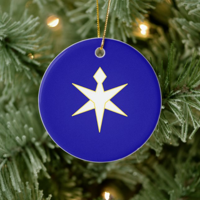 Flag of Chiba Prefecture, Japan Ceramic Ornament (Tree)