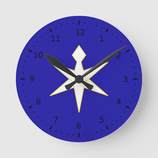 Flag of Chiba Prefecture, Japan Round Clock (Front)