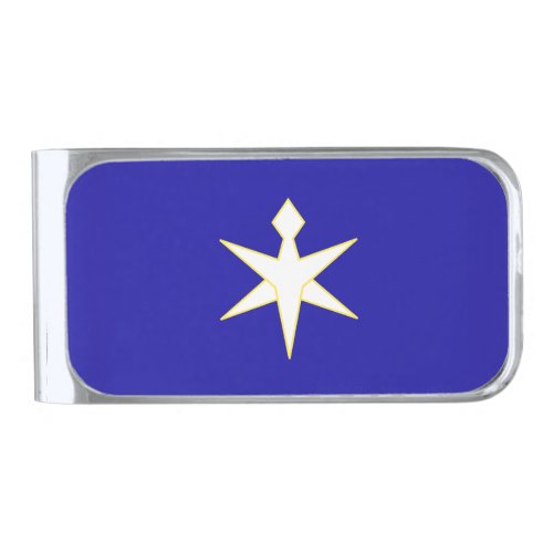 Flag of Chiba Prefecture Japan Silver Finish Money Clip