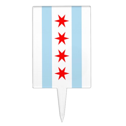 Flag of Chicago Cake Pick