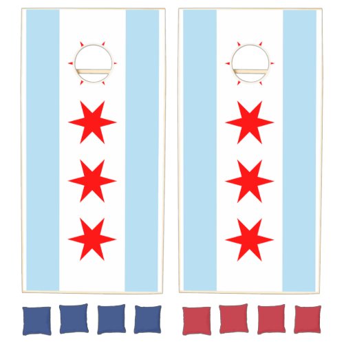 Flag of Chicago Cornhole Set