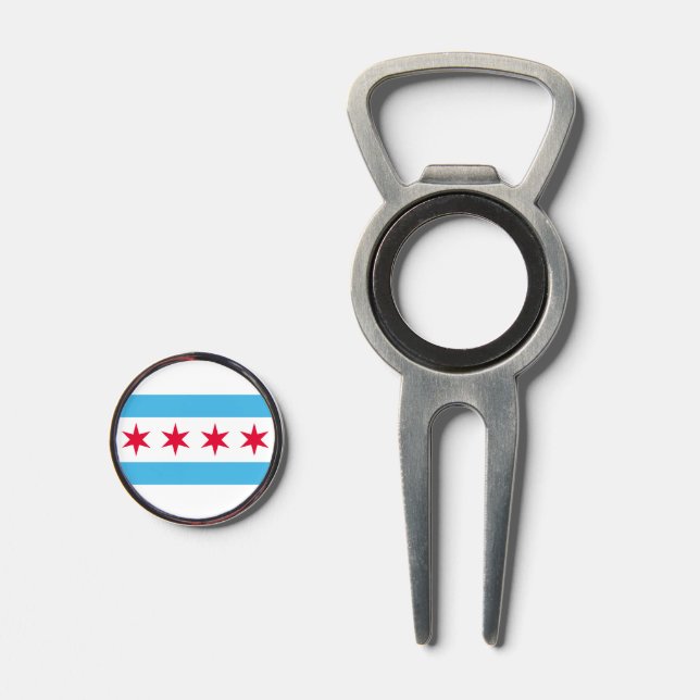 Flag of Chicago Divot Tool (Front (Open))