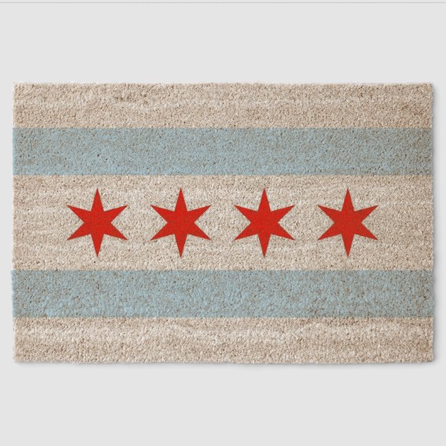flag of chicago fiber doormat (Front)