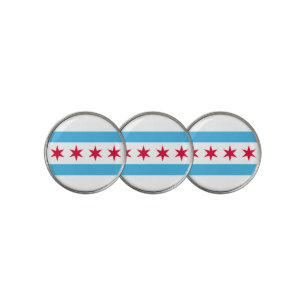 Flag of Chicago Golf Ball Marker