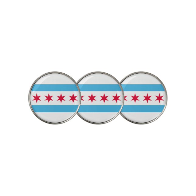 Flag of Chicago Golf Ball Marker (3 Up)