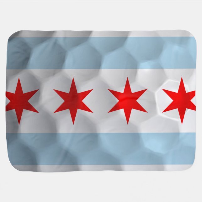 Flag of Chicago Golf Ball Receiving Blanket (Horizontal)