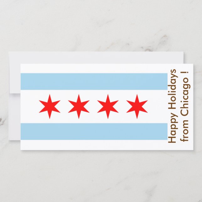Flag of Chicago, Happy Holidays from U.S.A. Holiday Card (Front)