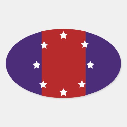 Flag of Chicago Heights Illinois Oval Sticker