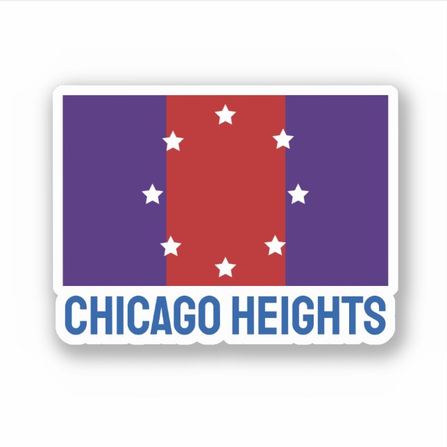 Flag of Chicago Heights, Illinois Sticker (Front)