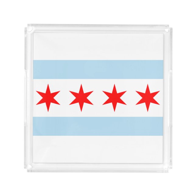 Flag of Chicago, Illinois Acrylic Tray (Front)