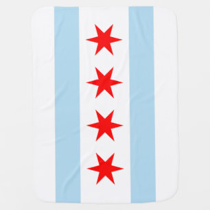Flag of Chicago, Illinois Baby Blanket