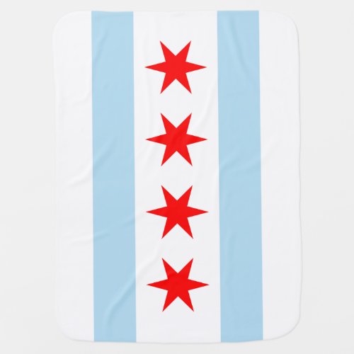 Flag of Chicago Illinois Baby Blanket