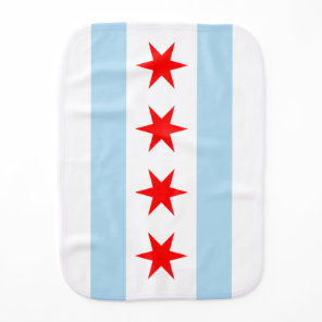 Flag of Chicago, Illinois Baby Burp Cloth